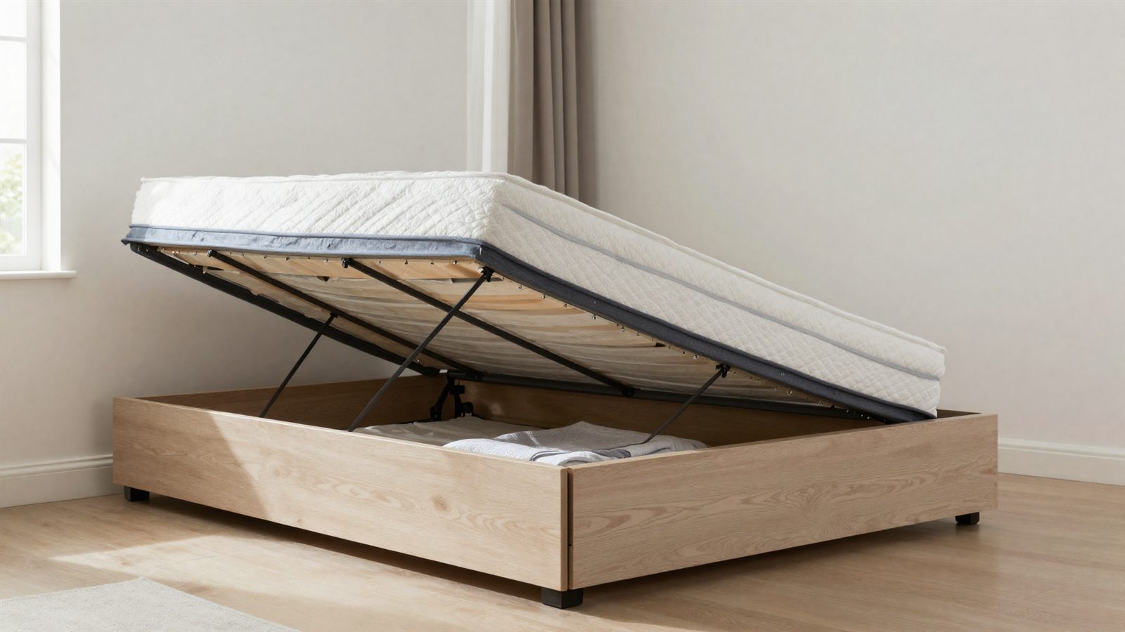 Boxspringbett mit Bettkasten und Stauraum